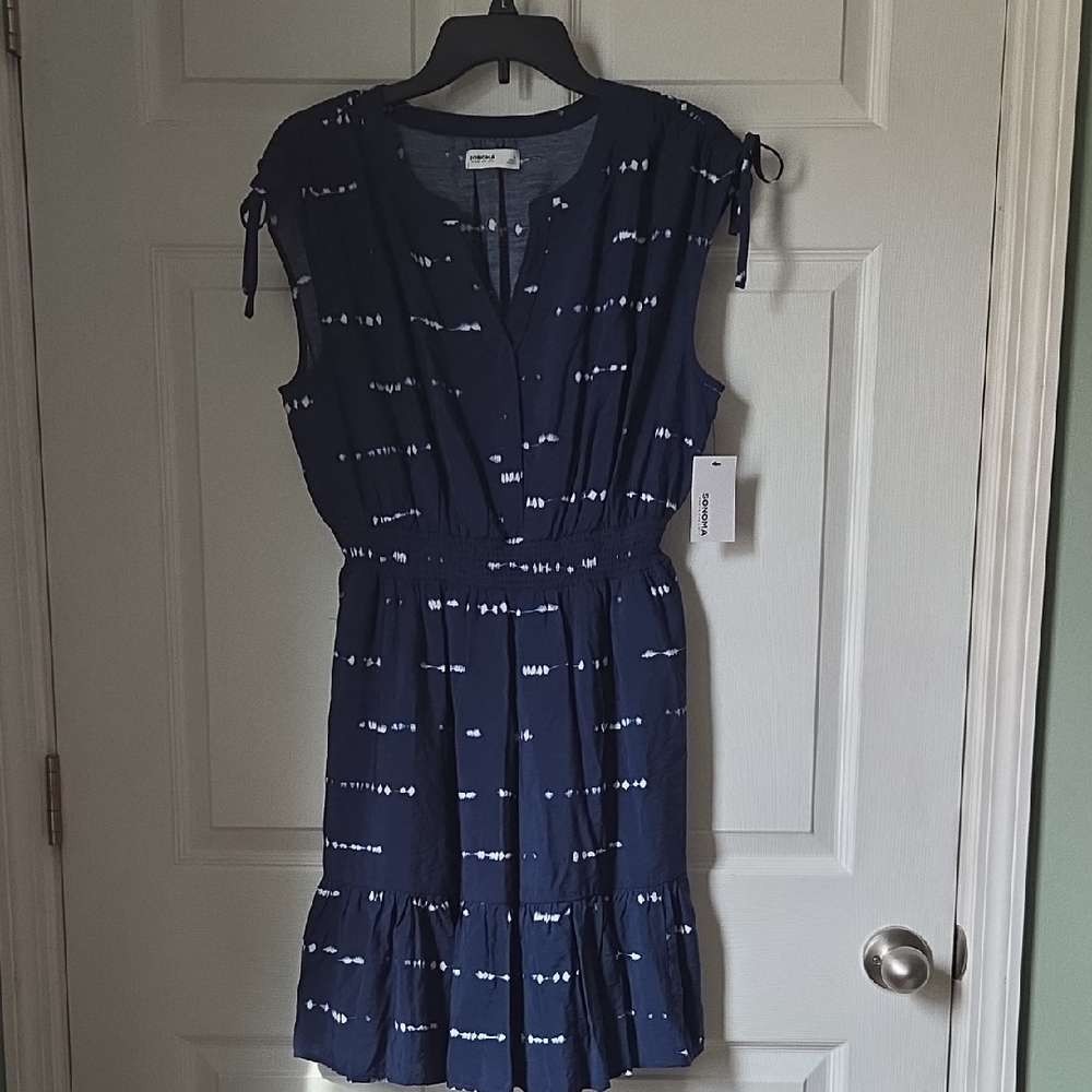 Sonoma Navy and White Mini Dress